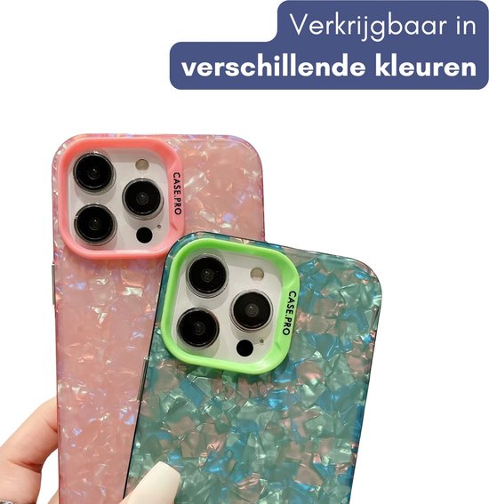 Glitter TPU Hoesje - Geschikt voor Apple iPhone 15 - Stevig met Dikke Randen - Kristal Look - Paars - Shockproof - Telefoonhoesje - met Camera Beschermrand