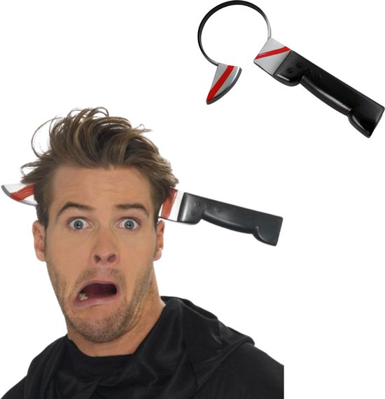[LDV] Mes door hoofd - Halloween - Halloween Verkleedaccessoire - Diadeem met mes