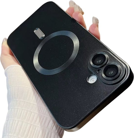 Magsafe Hoesje/ Case - Geschikt voor Apple iPhone Air - Met Camera Protectors - Gloss Soft Touch - Zwart - Magnetisch TPU Hoesje - Ultra Shockproof - Magneet Compatible