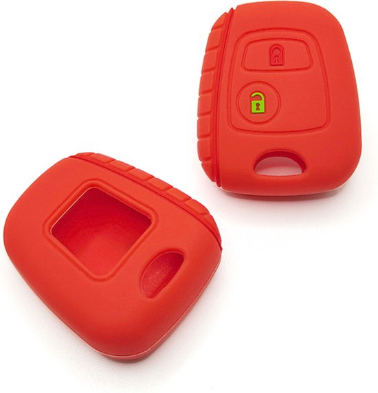 Siliconen Sleutelcover - Geschikt voor Toyota Aygo / Citroën C1 / Peugeot 107 - Rood Sport - Sleutel Hoesje Cover Geschikt voor Peugeot 107 / 107 / 206 / 207 / 306 / 307 / 406 / 407  - Auto Accessoires