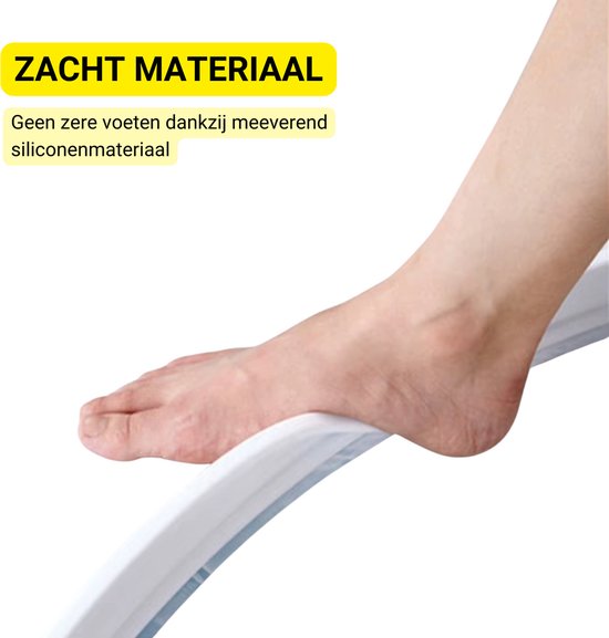 Badkamer Waterbarrière Strip - Douchedrempel 200 cm - Zelfklevende Siliconen Waterstopper - Waterstopper Tegen Waterlekkage - Waterkering voor Douche, Bad en Keuken - Wit