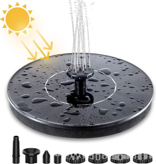 ZO Goods - Premium Solar Fontein - Zonne Energie – Waterfontein - Fonteinpomp - Milieuvriendelijk - Water – Tuin - Vijver