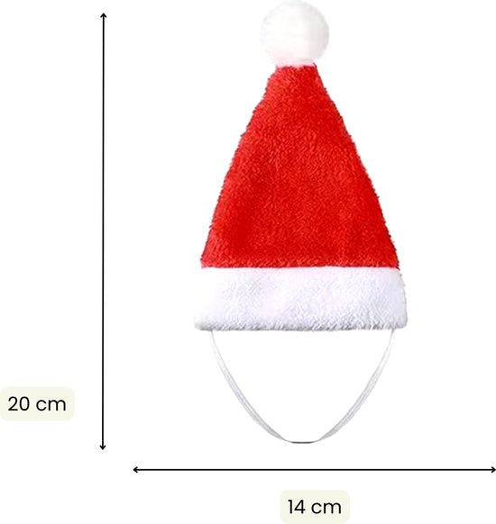Kerstmuts Honden - Rood Wit - Kerst Mutsje met Elastische Band - Kerst Accessoire voor Honden en Grote Katten - Hondenkleding - Kattenkleding - One Size