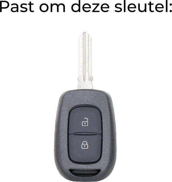 Zachte Carbon Sleutelcover met Knoppen - Sleutelhoesje Geschikt voor Renault Clio / Captur / Laguna / Scenic / Duster / Logan / Sandero - Siliconen Materiaal - Sleutel Hoesje Cover - Auto Accessoires
