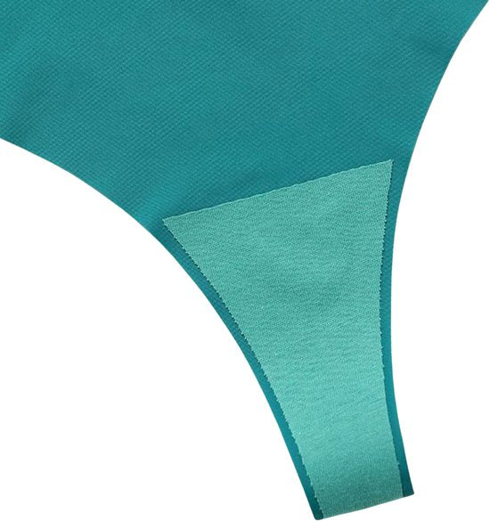 Naadloze Dames String - Beige - Dubbele Bandjes - Naadloos / Seamless Ondergoed - Comfortabele en Sexy Lingerie - Brazilian / Slip / Onderbroek - Maat S