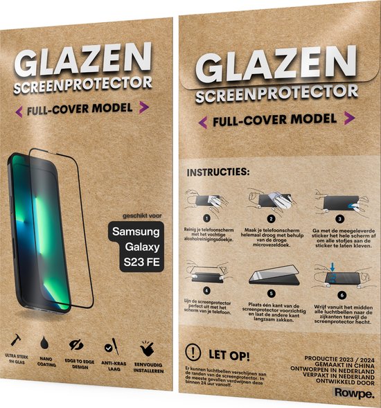 Screenprotector - Geschikt voor Samsung Galaxy S23 FE - Gehard Glas - Full Cover Tempered Glass - Case Friendly