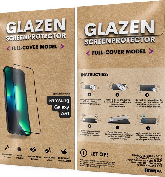Screenprotector - Geschikt voor Samsung Galaxy A51 - Gehard Glas - Full Cover Tempered Glass - Case Friendly