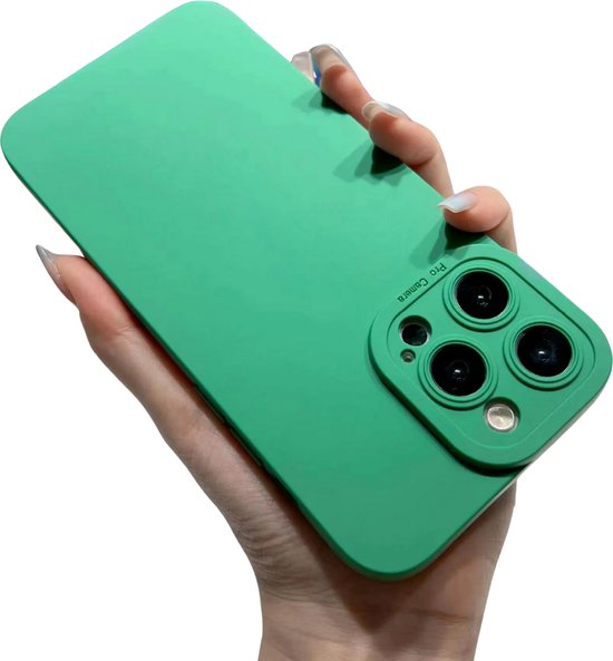 Set van 2 Hoesjes - Geschikt voor iPhone 15 Pro Max - Extra Stevig Camera Bumper - Zwart en Groen - Soft Touch TPU Case - Set van Twee Hoesjes