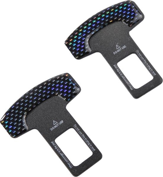 Set van 2 Gordel Alarm Stoppers - Carbon Look - Gordel Piep Stopper - Waarschuwing Stopper - Gordel Clip - Autogordel Piep - Auto Accessoires