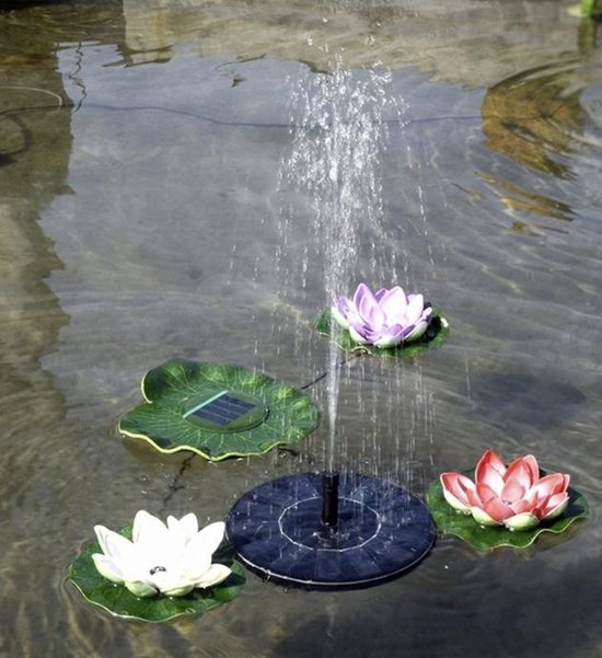 Solar Fountain - Fontein op Zonne Energie - Zwart - Geschikt voor Vijver/Zwembad/Vogelbad/Tuin - Milieuvriendelijke Solar Fontein