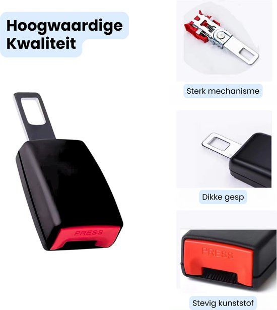 Hoogwaardige Gordel Verlenger - Set van 2 - Originele Kwaliteit Gesp - Veilige Gordel Piep Stopper - Waarschuwing Stopper - Stevige Gordel Clip - Autogordel Piep - Auto Accessoires