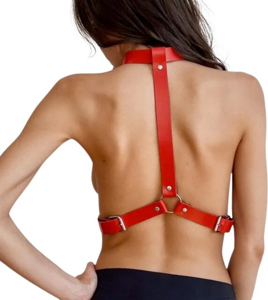 Sex Harnas Rood - Seks Tuigje - Kunstleer Harnas Lingerie - Sex Speeltje - Erotiek & Bondage - Riem Voor Mannen en Vrouwen - Sex Toys
