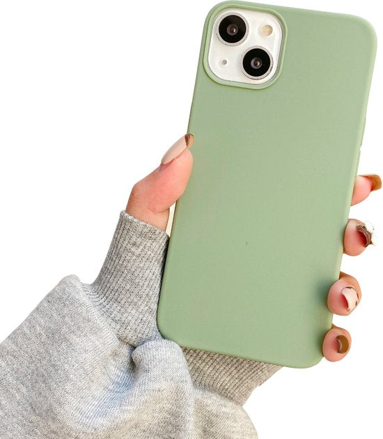 Soft Touch Hoesje - Geschikt voor Apple iPhone 14 Pro Max - Lichtgroen - Stevig Shockproof TPU Materiaal - Zachte Coating - Siliconen Feel Case - Back Cover Groen