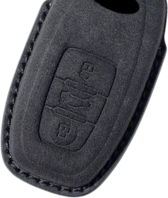 Luxe Alcantara Sleutelcover - Sleutelhoesje Geschikt voor Audi A1 / A3 / / A4 / A5 / A6 / A7 / A8 / Q3 / Q5 / Q7 / S5 / S6 - Alcantara Look - Zacht Sleutel Hoesje - Met Hanger - Auto Accessoires