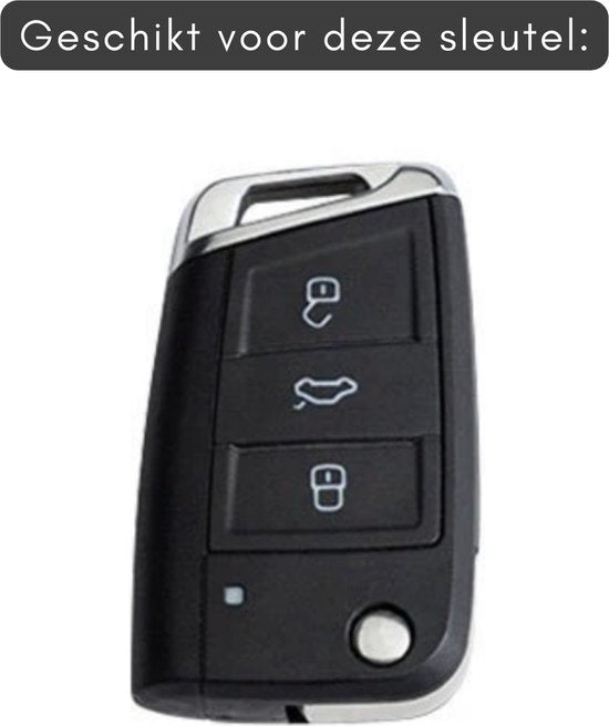 Luxe Alcantara Sleutelcover - Sleutelhoesje Geschikt voor Volkswagen Golf / Tiguan - Seat Leon / Ateca / Ibiza - Skoda Kodiaq / Octavia / Karoq - Alcantara Look - Zacht Sleutel Hoesje - Met Hanger - Auto Accessoires