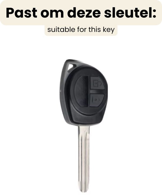 Zachte TPU Sleutelcover - Sleutelhoesje Geschikt voor Suzuki Swift / Grand Vitara / SX4 / Vitara / Jimny / Celerio - Zwart met Zilver - Key Cover - Auto Accessoires