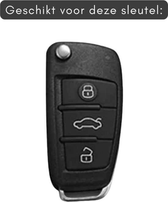 Luxe Alcantara Sleutelcover - Sleutelhoesje Geschikt voor Audi A1 / A3 / A5 / A6 / Q3 / Q5 / S3 / S5 / RS - Alcantara Look - Zacht Sleutel Hoesje - Met Hanger - Auto Accessoires