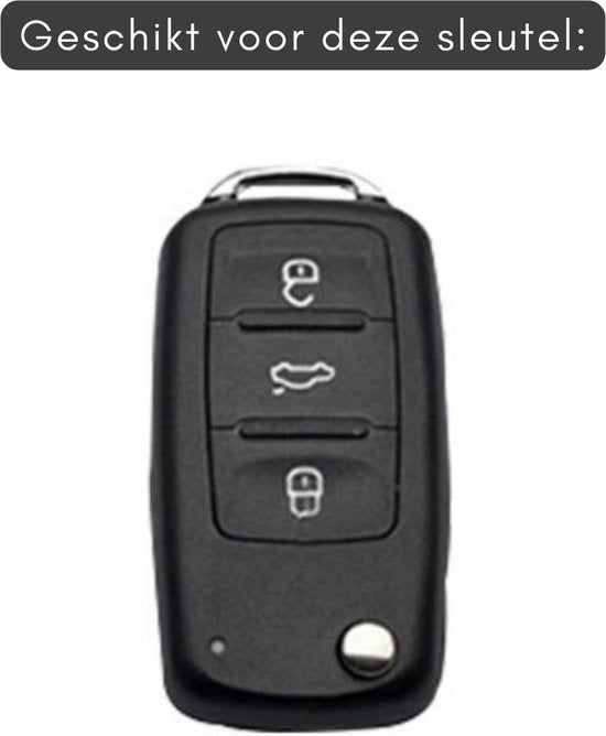 Luxe Alcantara Sleutelcover - Sleutelhoesje Geschikt voor Volkswagen Golf / Polo / Tiguan / Up / Passat / Seat Leon / Skoda Citigo - Alcantara Look - Zacht Sleutel Hoesje - Met Hanger - Auto AccessoiresVW