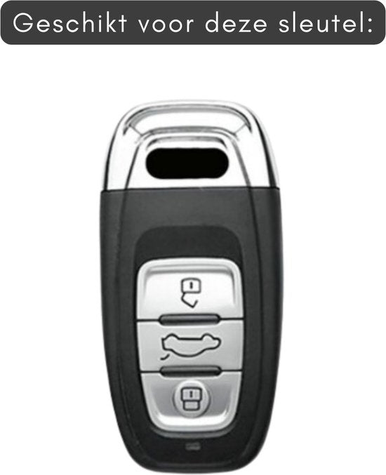 Luxe Alcantara Sleutelcover - Sleutelhoesje Geschikt voor Audi A1 / A3 / / A4 / A5 / A6 / A7 / A8 / Q3 / Q5 / Q7 / S5 / S6 - Alcantara Look - Zacht Sleutel Hoesje - Met Hanger - Auto Accessoires