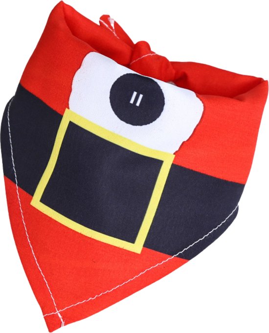 Kerst Sjaaltje Kerstman - Hond & Kat - Winter Halsband - Honden Das Rood - Kerstpakje voor Honden en Katten - Hondentrui - Kerstkostuum - Hondenkleding - Maat S