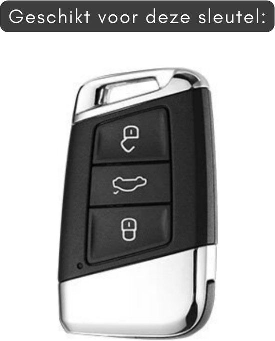 Luxe Alcantara Sleutelcover - Sleutelhoesje Geschikt voor Volkswagen Passat / Arteon / Skoda Kodiaq / Superb / Seat - Alcantara Look - Zacht Sleutel Hoesje - Met Hanger - Auto Accessoires