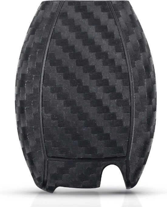Zachte Carbon Sleutelcover - 2 Knoppen - Sleutelhoesje Geschikt voor Mercedes A Klasse / B Klasse / C Klasse / CLA / CLS / GLA / GL / SLK / AMG - Siliconen Materiaal - Sleutel Hoesje Cover - Auto Accessoires