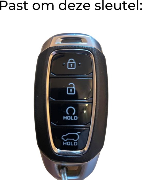 Zachte TPU Sleutelcover - Zwart Goud Metallic - Sleutelhoesje Geschikt voor Hyundai Kona / i30 / iX35 / Encino / Solaris / Santa FE / Azera / Grandeur / Veloster / Kona EV - Sleutel Hoesje Cover - Auto Accessoires