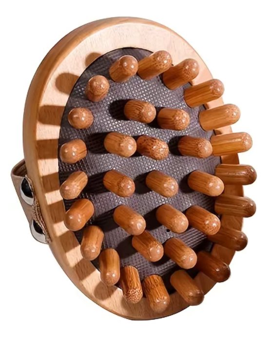 2-Delige Set - Houten Massage Stok en Cellulite Borstel - Huidverbetering - Gua Sha Massager - Ontspanning - Hoofd / Nek / Rug / Armen / Benen / Buik - Hout