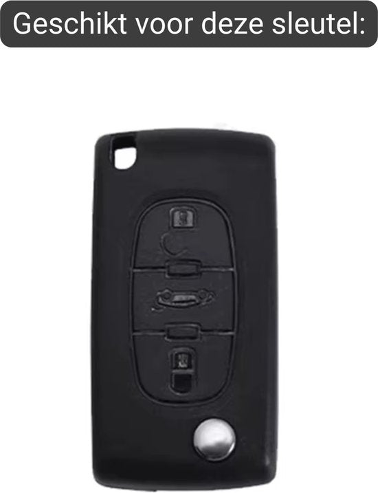 Zachte TPU Sleutelcover - Sleutelhoesje Geschikt voor Peugeot 207, 307, 308, 407, 608, 807 / Citroën C2, C3, C4, C5, C6, Xsara, Berlingo - Groen - Stevige Flexibele Sleutel Cover - Auto Accessoires