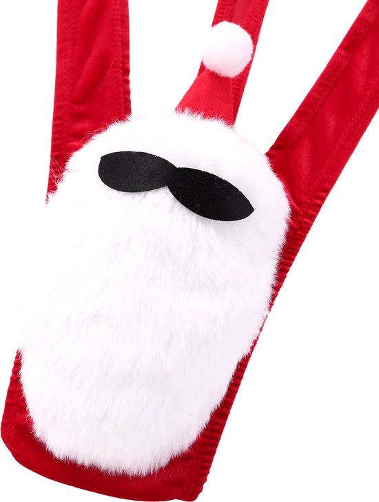 Mankini Kerstman - Mannen Borat String Rood Dons - Kerstpakje - Sexy Heren Lingerie Kerst - Grappig Cadeau Feestdagen - Vrijgezellenfeest - One Size