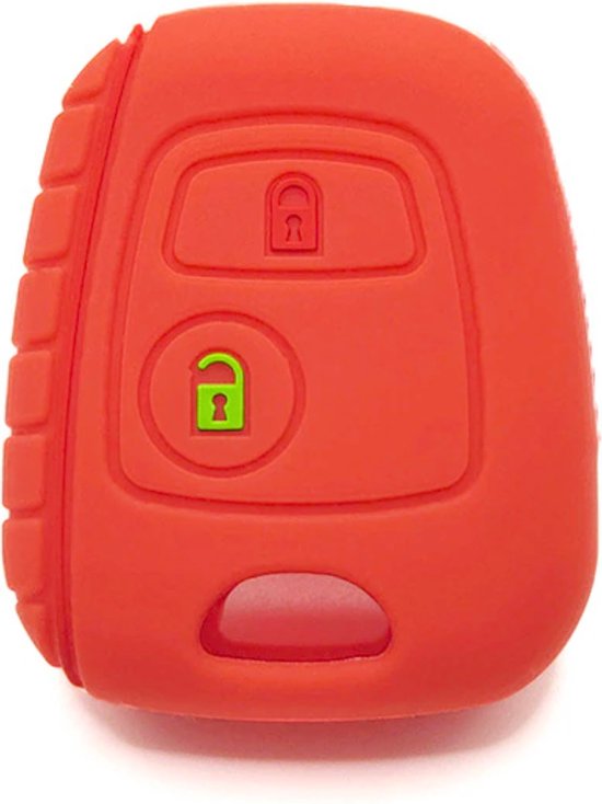 Siliconen Sleutelcover - Geschikt voor Toyota Aygo / Citroën C1 / Peugeot 107 - Rood Sport - Sleutel Hoesje Cover Geschikt voor Peugeot 107 / 107 / 206 / 207 / 306 / 307 / 406 / 407  - Auto Accessoires