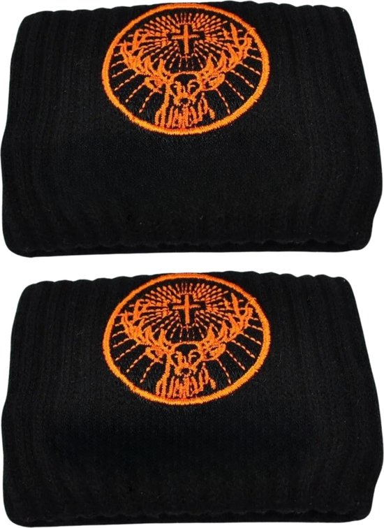 [LDV] Set van 3 - Zweetbandjes Pols en Hoofd - Jägermeister - Zweetband - Hoofdband Polsbandjes Sport - Zwart Oranje - EK Voetbal