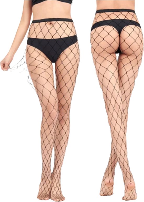 Visnet Panty - Sexy Vrouwen Panty - Zwart - Fishnet Lingerie Stocking - Uitdagend - One Size
