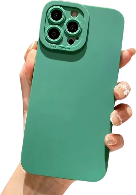 Set van 2 Hoesjes - Geschikt voor iPhone 15 - Extra Stevig Camera Bumper - Zwart en Groen - Soft Touch TPU Case - Set van Twee Hoesjes
