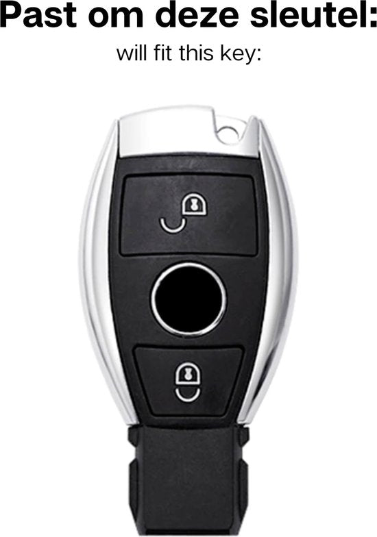 Zachte Carbon Sleutelcover - 2 Knoppen - Sleutelhoesje Geschikt voor Mercedes A Klasse / B Klasse / C Klasse / CLA / CLS / GLA / GL / SLK / AMG - Siliconen Materiaal - Sleutel Hoesje Cover - Auto Accessoires