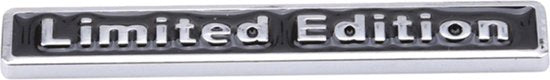 Auto Embleem Limited Edition - Zwart / Zilver Chroom - Zelfklevende Badge - Embleem - universeel/alle automerken - Logo - Auto Accessoires