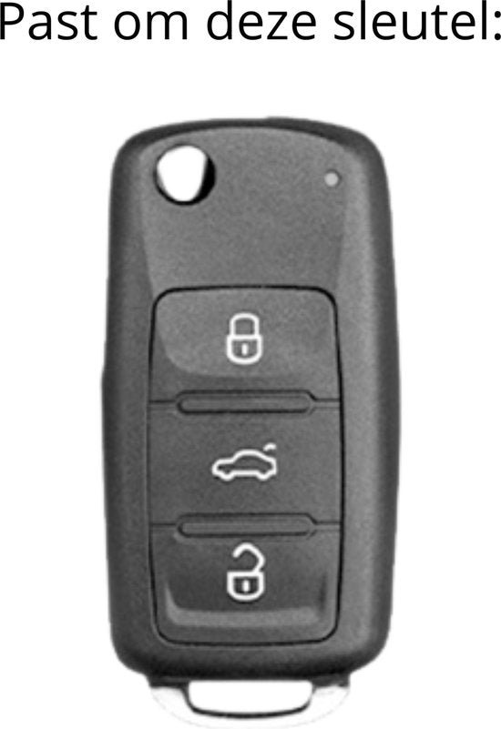 Zachte TPU Sleutelcover - Wit Metallic - Sleutelhoesje Geschikt voor Volkswagen Golf / Polo / Tiguan / Up / Passat / Seat Leon / Skoda Citigo - Sleutel Hoesje Cover - Randen Goud - Auto Accessoires