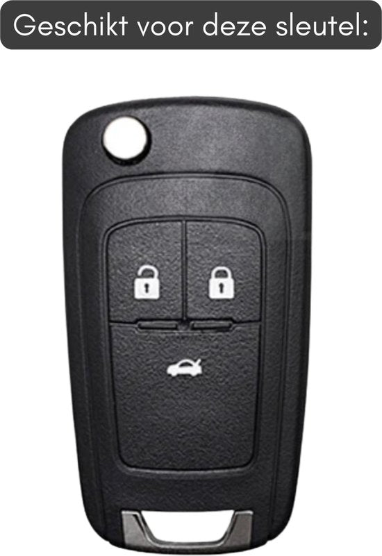 Zachte TPU Sleutelcover - Geschikt voor Opel Astra / Corsa / Insignia / Mokka / Zafira / Insignia / Chervrolet Cruze / Spark - 3 Knops - Zwart met Goud - Sleutel Hoesje Cover - Auto Accessoires