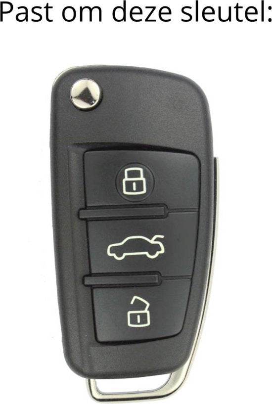 Siliconen Sleutelcover - Zwart Sleutelhoesje Geschikt voor Audi A1 / A3 / A5 / A6 / Q3 / Q5 / S3 / S5 / RS / RS3 - Sleutel Hoesje Keycover - Audi Auto Accessoires