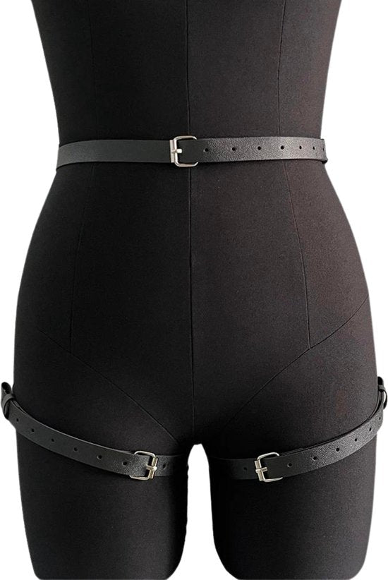 Bondage Harnas Zwart - Verstelbaar - Seks Tuigje Billen - Kunstleer Harnas Lingerie - Sex Speeltje - Erotiek & Bondage - Riem Voor Mannen en Vrouwen - Sex Toys