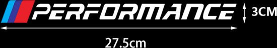 Set van 2 - Auto Performance Sticker Wit - Striping Wrap voor Kofferbak, Motorkap Deuren, Panelen - Tekst 'Performance' - Autosticker - universeel/alle automerken - Auto Accessoires Stickers
