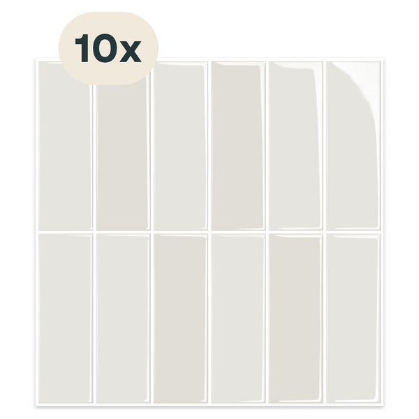 Solusia Zelfklevende Plaktegels - Beige – 10 Luxe Plaktegels voor Wand – Waterdichte Wandpanelen voor Keuken, Badkamer en Toilet – 25,4 x 25,4 cm – Makkelijk aan te brengen - Tegeltjes Tegelstickers