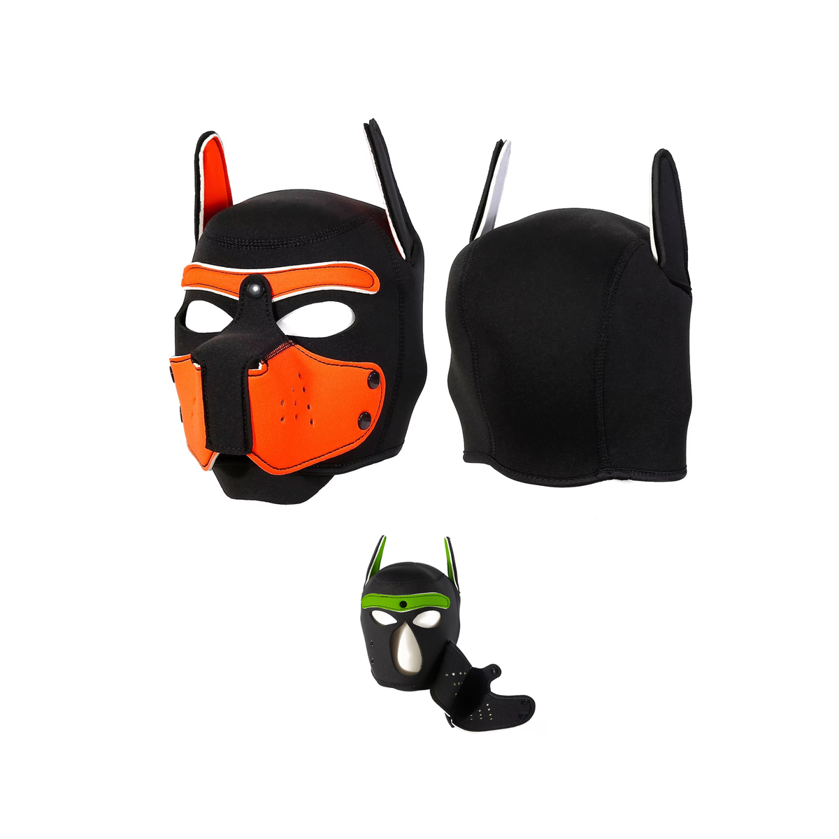 Honden Masker - Zwart & Oranje - Puppy Play - BDSM Roleplay & Cosplay - Unisex - Sex Speeltjes Toys - Erotiek - Bondage Masker - OneSize