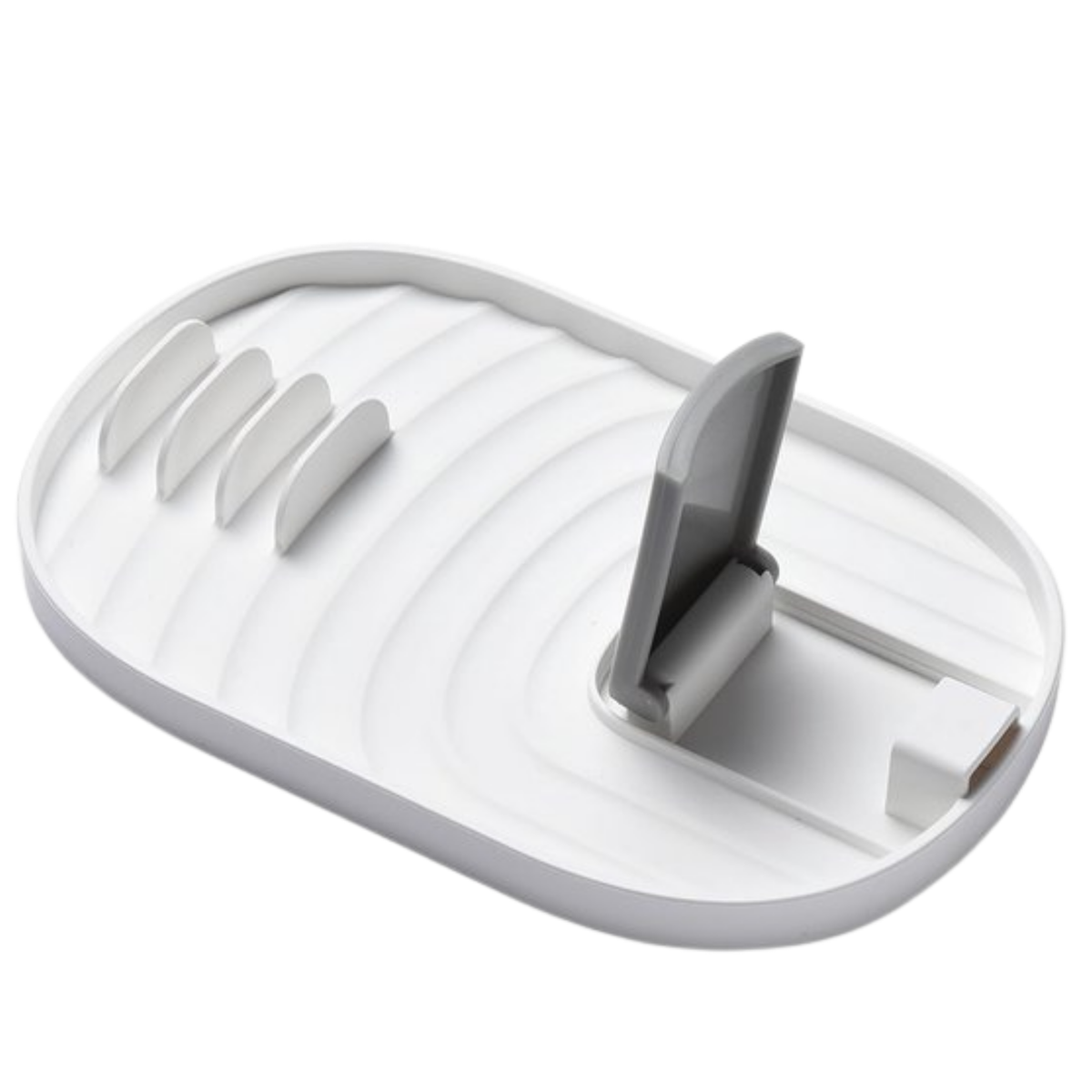 Lepelhouder - Pannendekselhouder - Spatelhouder - Keukengereihouder - Keuken opslagrek - Keukenaccesoires - Organizer - Silicone - Makkelijk Te Reinigen - Hygienisch - Wit