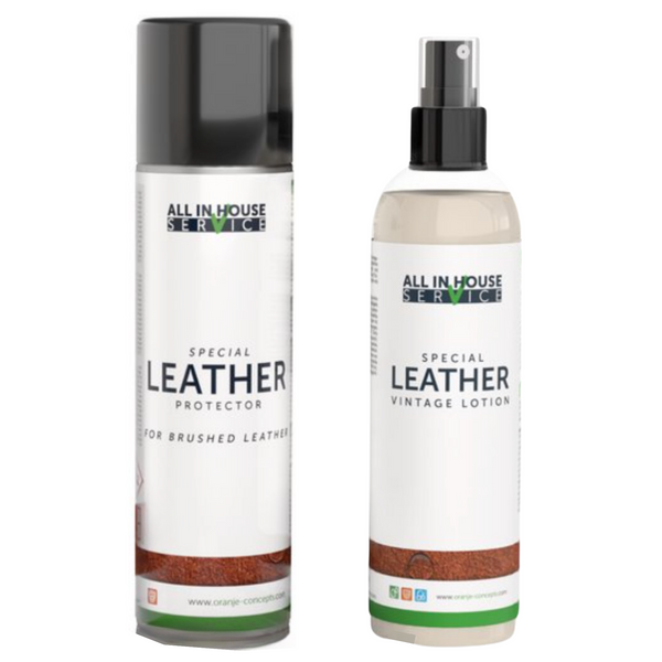 All-In House Leather Set - Special Brushed Leather Protector + Special Leather Vintage Lotion - 2 x 250ml