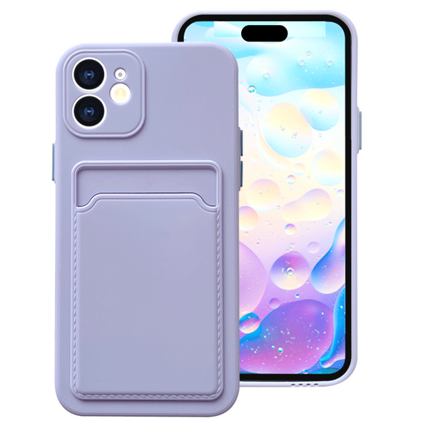 Hoesje Geschikt voor Apple iPhone 16 Plus / 16+ Stevig TPU - Met Kaarthouder - Lila Paars - Shockproof Case met Pasjeshouder - TPU Hoes Met Vakje Voor Pasje - Card Case Back Cover