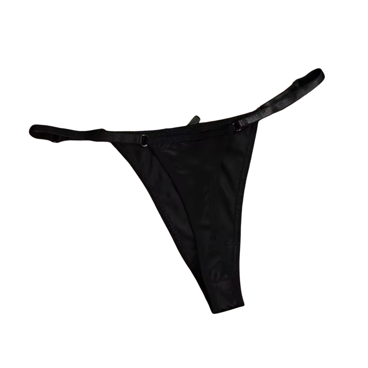Sexy Satijnen String met Strik - Zwart - Schattig - Satijn & Strikje - Dames Onderbroek - Lingerie / Ondergoed - Maat L
