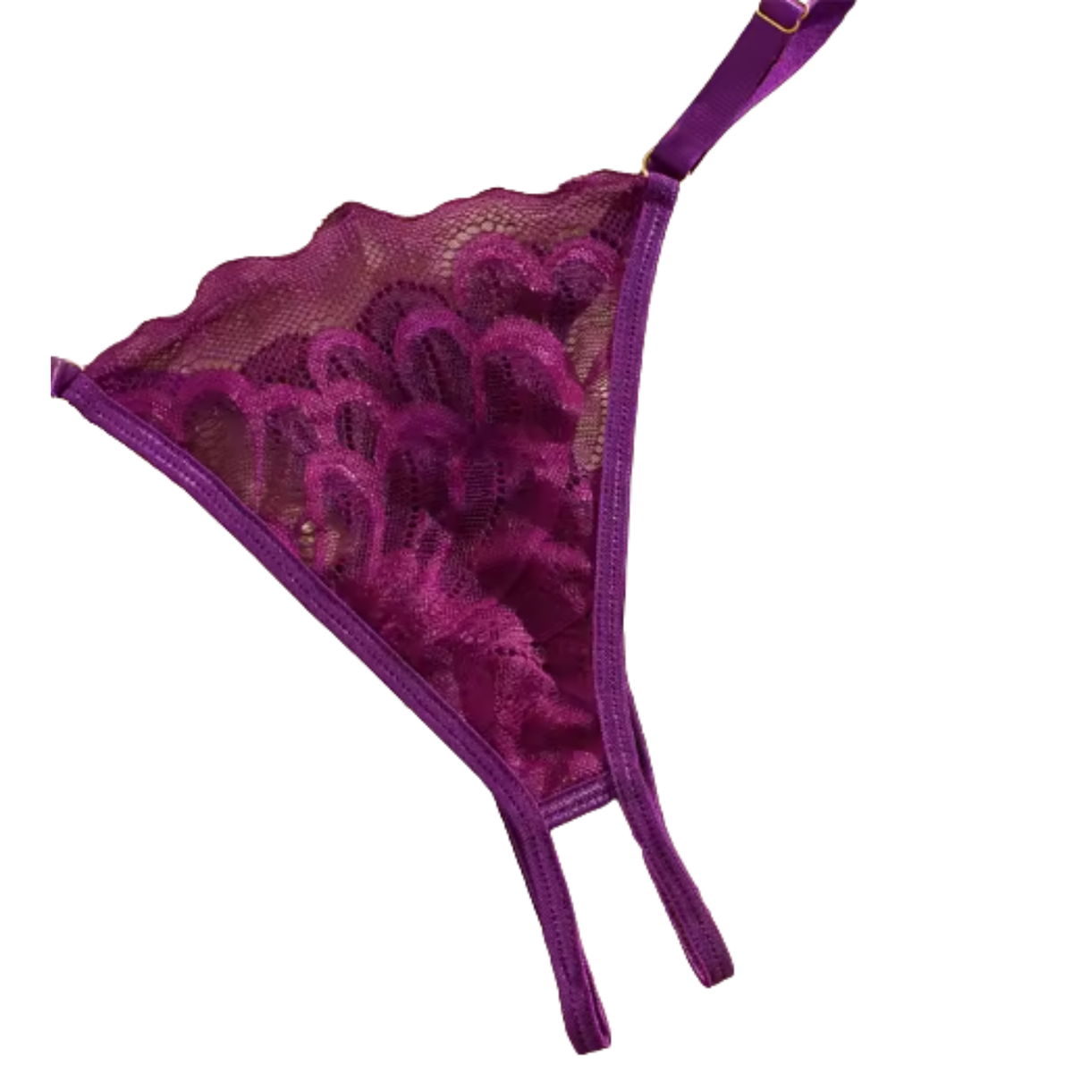 Sexy Dames Lingerieset – Paars – Tweedelige Lingerie Set - Open BH - String Met Open Kruis - Met Verstelbare Bandjes - Ondergoed Voor Vrouwen - Maat S