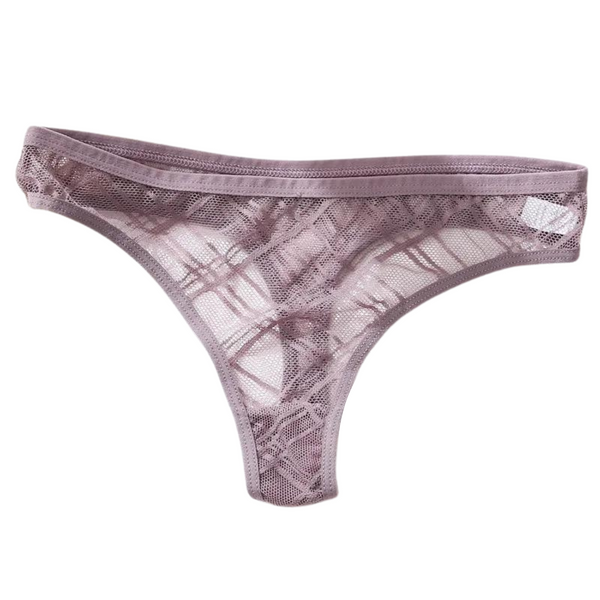 Luxe Dames String - Transparant - Nude - Patroon - Dames Lingerie / Ondergoed - Maat L
