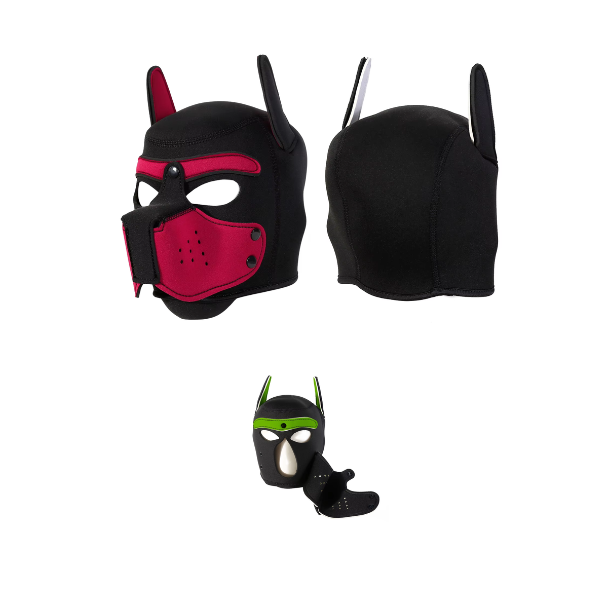 Honden Masker - Zwart & Rood - Puppy Play - BDSM Roleplay & Cosplay - Unisex - Sex Speeltjes Toys - Erotiek - Bondage Masker - OneSize